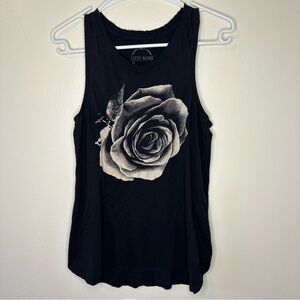 Lucky Brand Black Rose Racerback Tank Top 
Size M